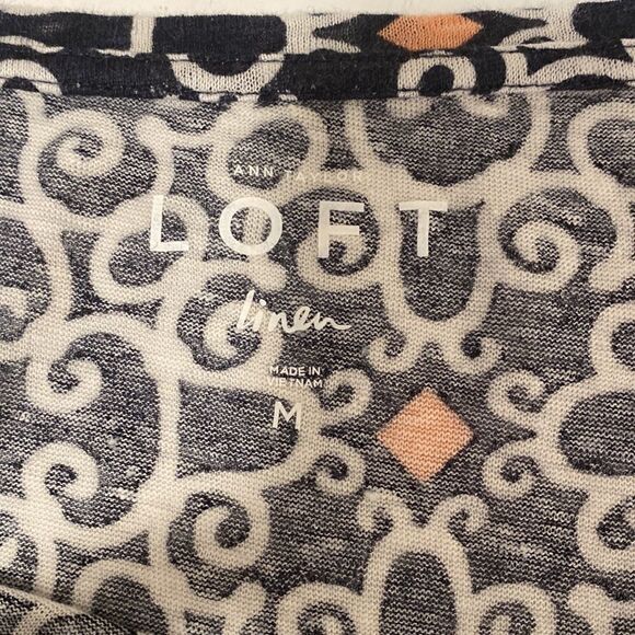 LOFT Ann Taylor linen printed short sleeve t-shirt, size M. - Picture 5 of 7
